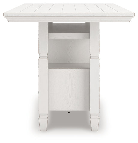 Robbinsdale Counter Height Dining Table and 6 Barstools in Antique White from Ashley - Luna Furniture