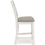 Robbinsdale Counter Height Dining Table and 6 Barstools in Antique White from Ashley - Luna Furniture