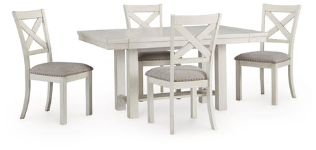 Robbinsdale Dining Table and 4 Chairs in Antique White from Ashley - Luna Furniture