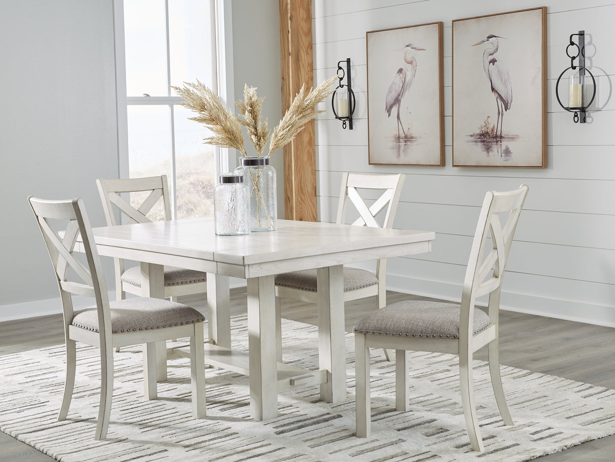 Robbinsdale Dining Table and 4 Chairs in Antique White from Ashley - Luna Furniture