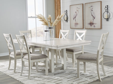 Robbinsdale Dining Table and 6 Chairs in Antique White from Ashley - Luna Furniture