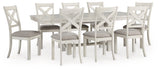 Robbinsdale Dining Table and 8 Chairs in Antique White from Ashley Furniture - Luna Furniture