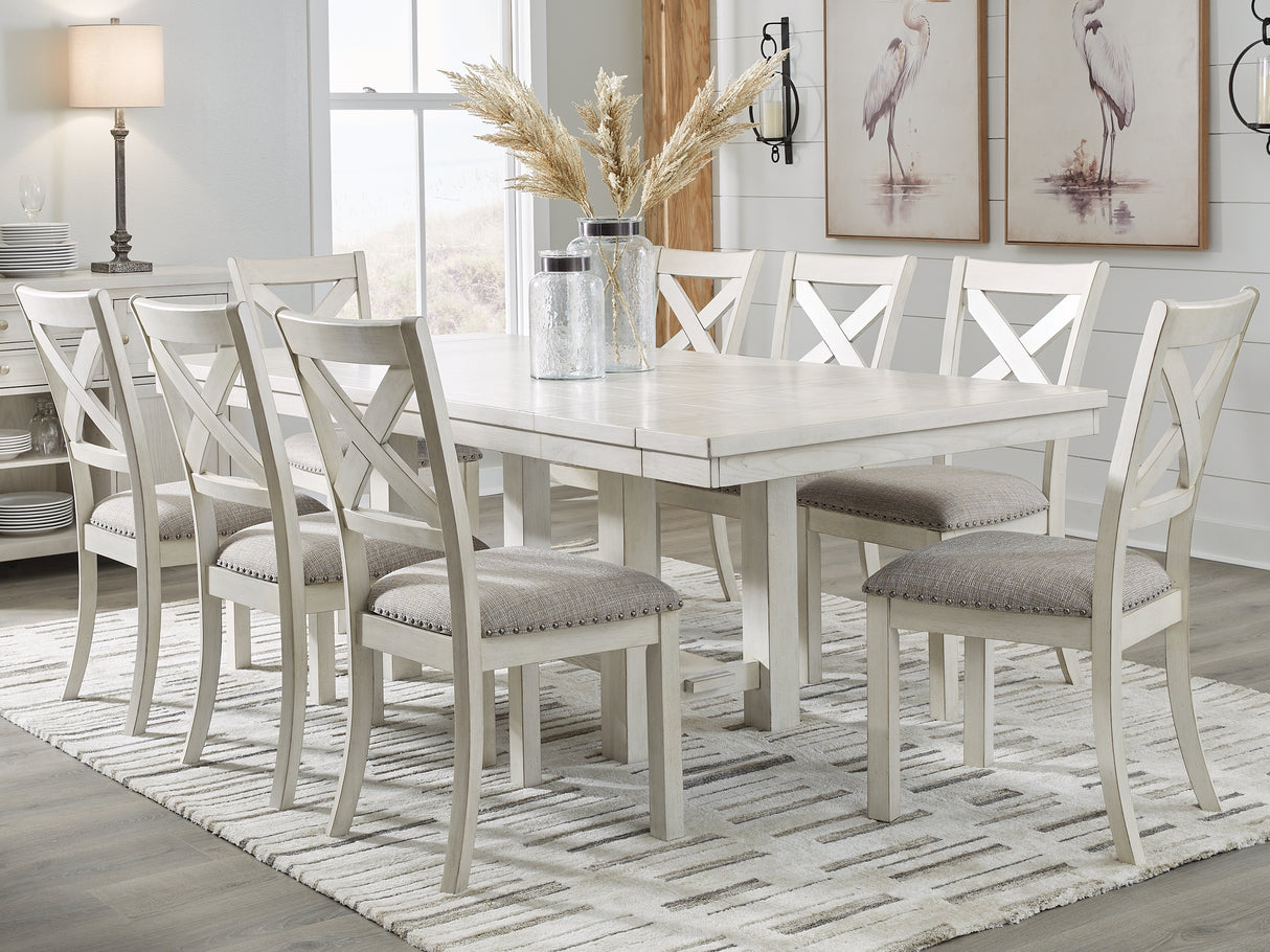 Robbinsdale Dining Table and 8 Chairs in Antique White from Ashley Furniture - Luna Furniture