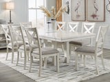 Robbinsdale Dining Table and 8 Chairs in Antique White from Ashley Furniture - Luna Furniture