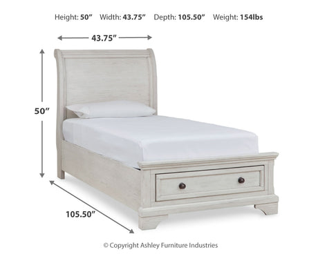 Robbinsdale Twin Sleigh Storage Bed, Dresser and Nightstand from Ashley - Luna Furniture
