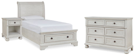 Robbinsdale Twin Sleigh Storage Bed, Dresser and Nightstand from Ashley - Luna Furniture