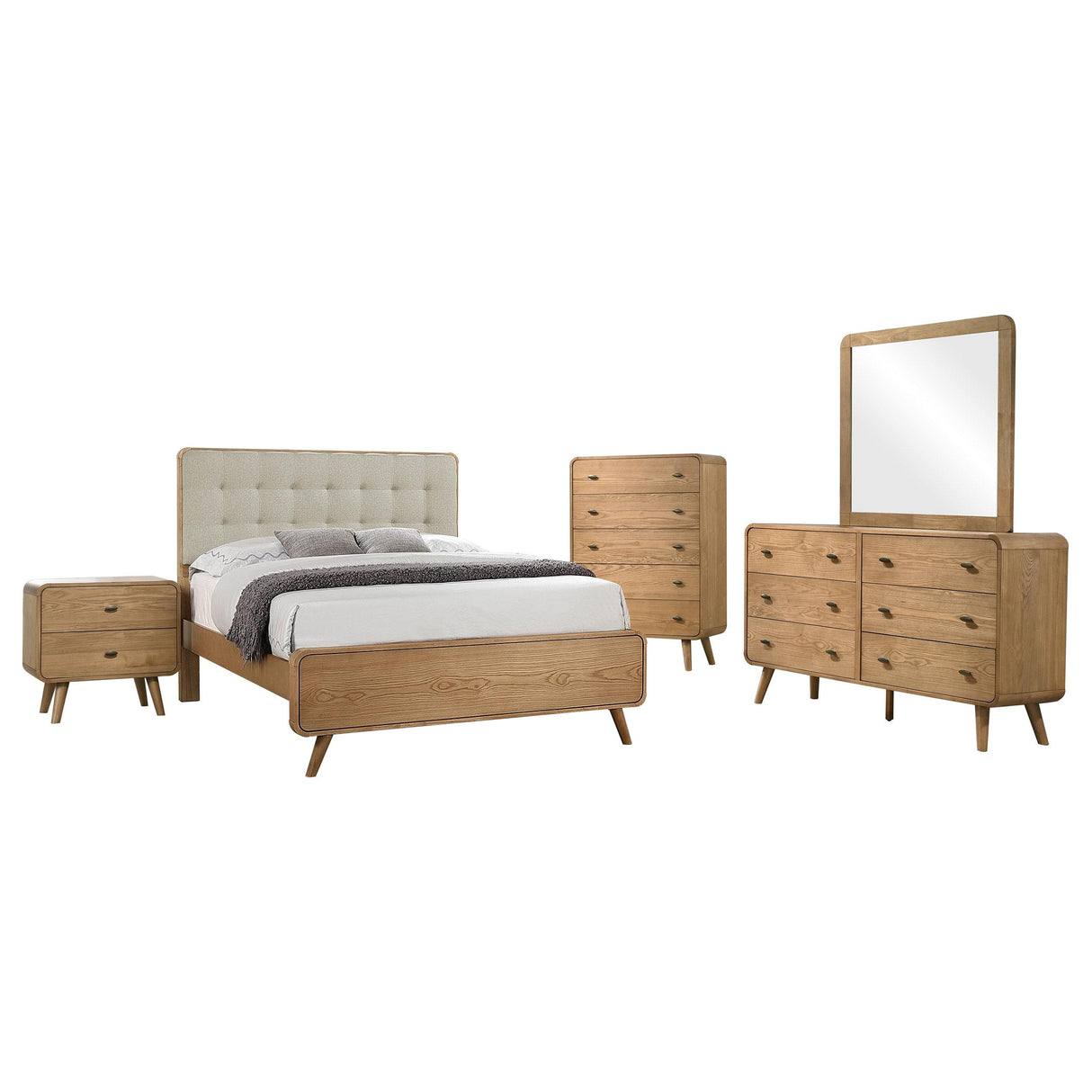 Robyn Light Ash 5-Piece California King Bedroom Set from Coaster - Luna Furniture