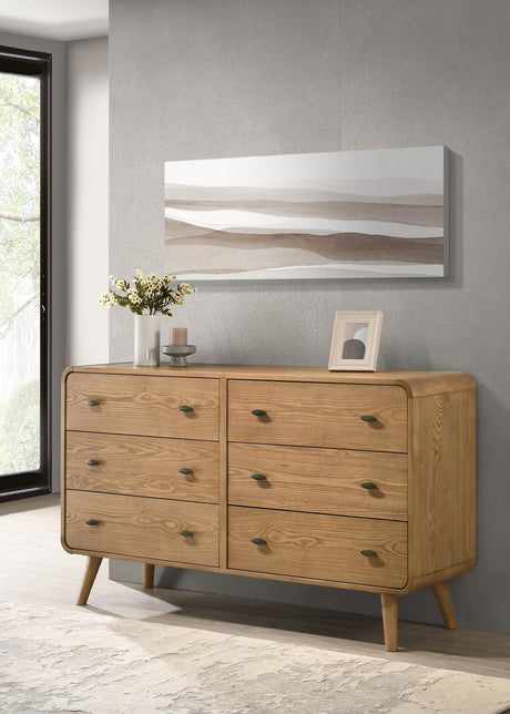 Robyn Light Ash 6-Drawer Dresser from Coaster - Luna Furniture