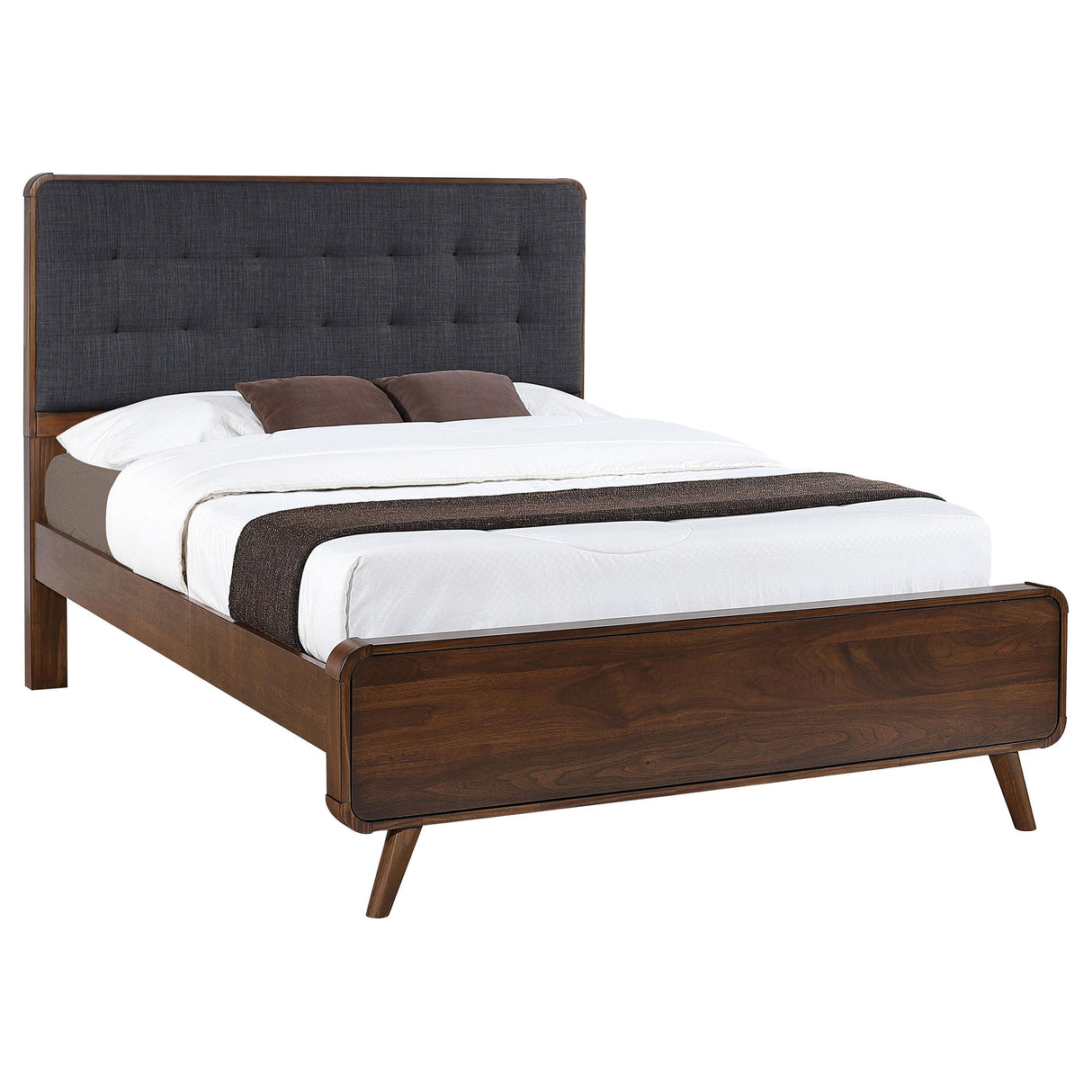 Robyn Dark Walnut Wood Full Platform Bed from Coaster - Luna Furniture