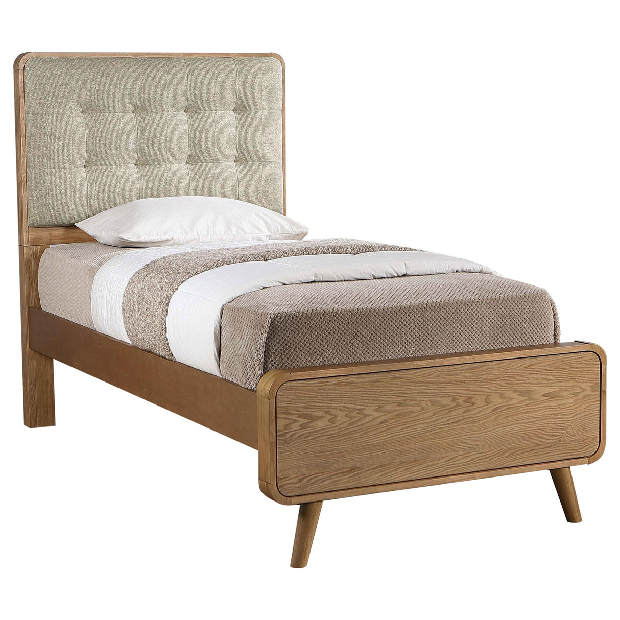 Robyn Light Ash Wood Twin Platform Bed from Coaster - Luna Furniture