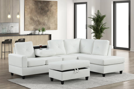 Rocket White PU Reversible Sectional from Happy Homes - Luna Furniture