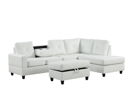 Rocket White PU Reversible Sectional from Happy Homes - Luna Furniture