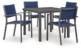 Rocky Creek Outdoor Dining Table and 4 Chairs in Gray from Ashley - Luna Furniture