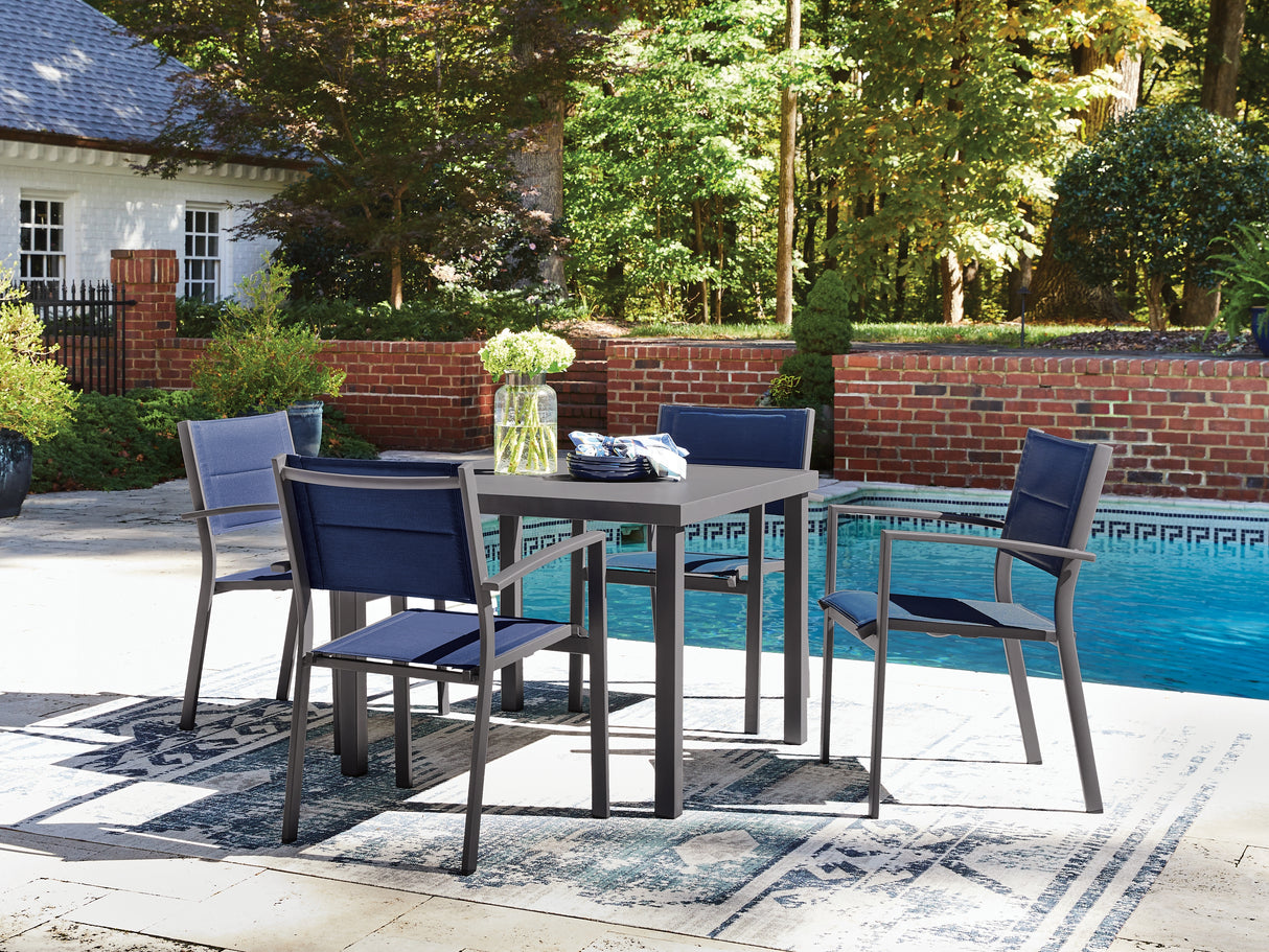 Rocky Creek Outdoor Dining Table and 4 Chairs in Gray from Ashley - Luna Furniture