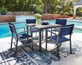 Rocky Creek Outdoor Dining Table and 4 Chairs in Gray from Ashley - Luna Furniture