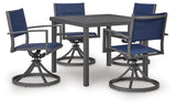 Rocky Creek Outdoor Dining Table and 4 Chairs in Gray from Ashley - Luna Furniture