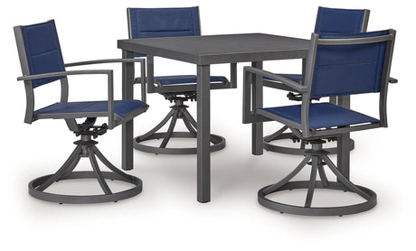 Rocky Creek Outdoor Dining Table and 4 Chairs in Gray from Ashley - Luna Furniture