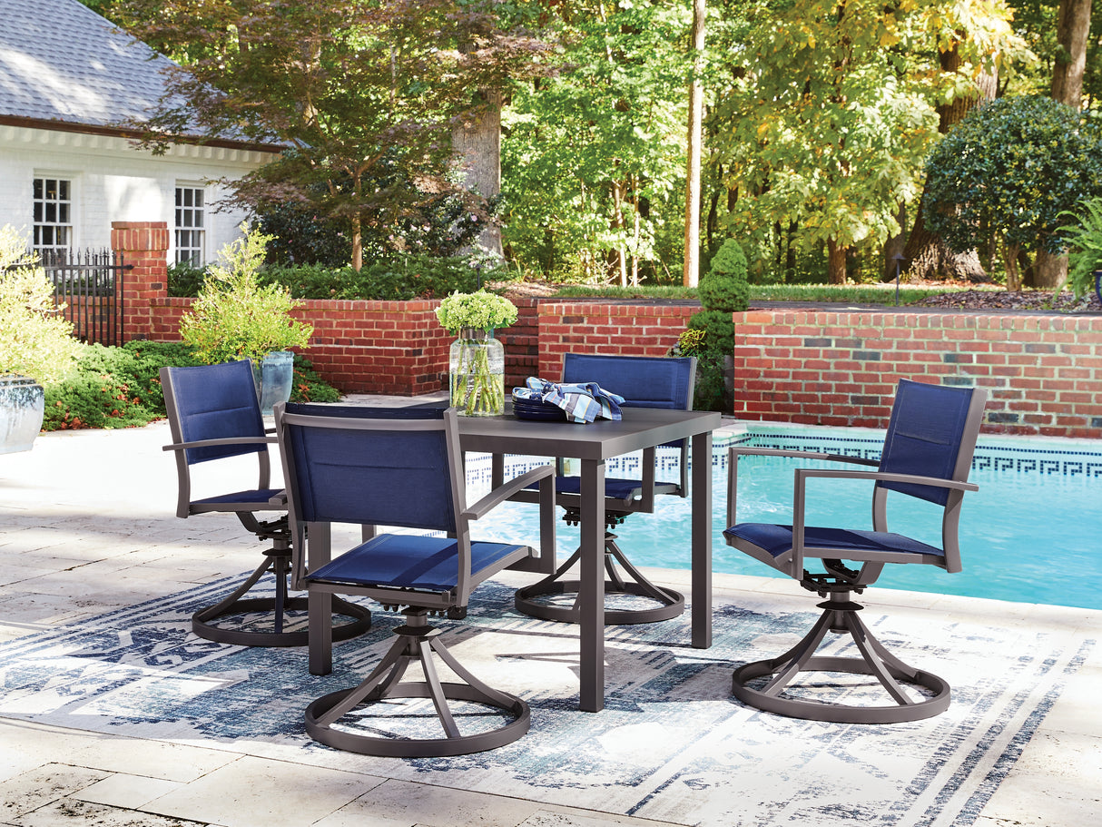 Rocky Creek Outdoor Dining Table and 4 Chairs in Gray from Ashley - Luna Furniture