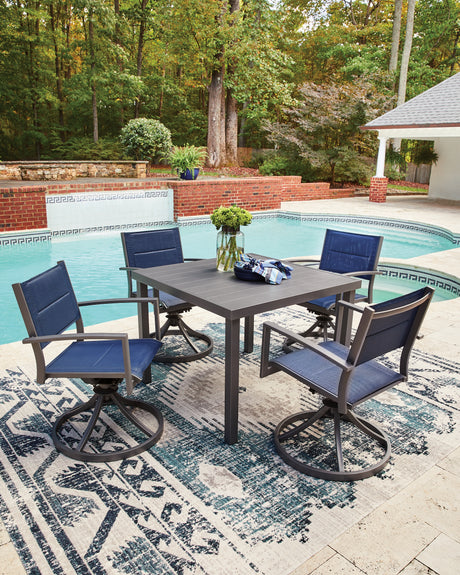 Rocky Creek Outdoor Dining Table and 4 Chairs in Gray from Ashley - Luna Furniture
