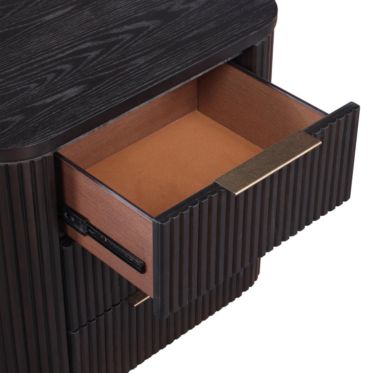 Henry Reeded 3-Drawer Nightstand with USB & Electric Outlets, Espresso Finish from Steve Silver - Luna Furniture