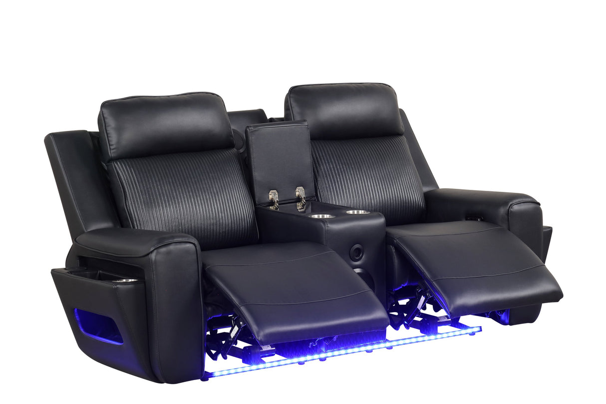 Rolls Royce Black Power Reclining Set from Happy Homes - Luna Furniture