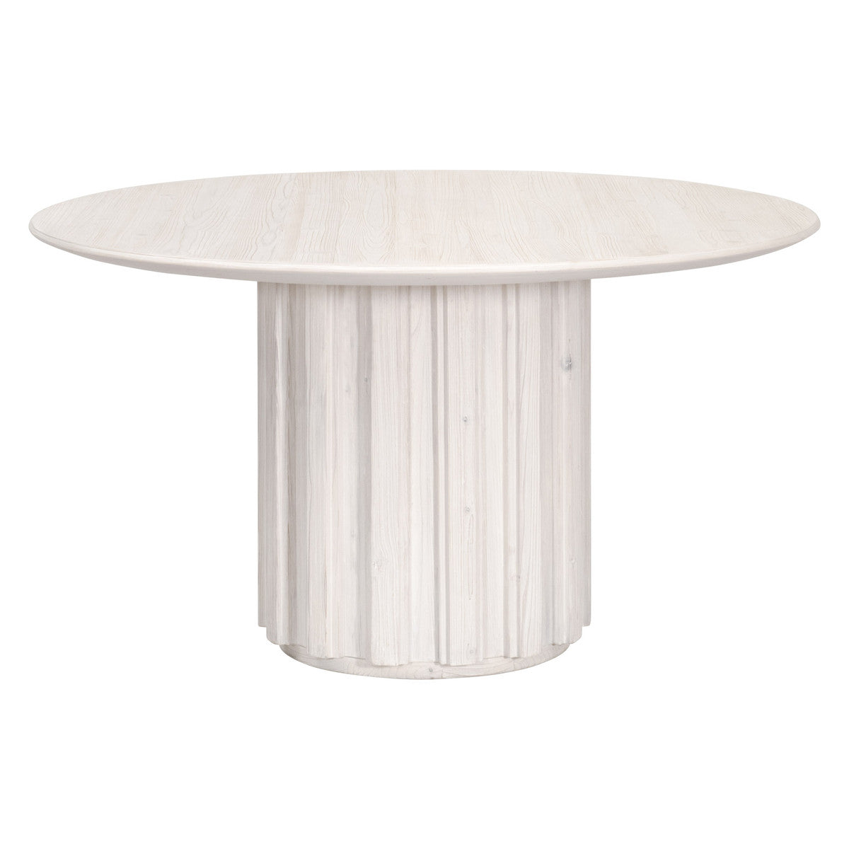 Roma 54" Round Dining Table in White Wash Pine from Essentials For Living - Luna Furniture