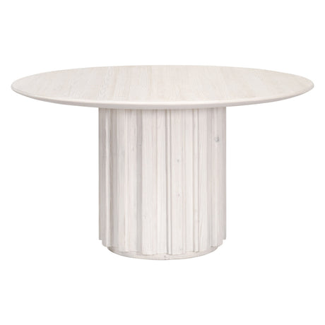 Roma 54" Round Dining Table in White Wash Pine from Essentials For Living - Luna Furniture