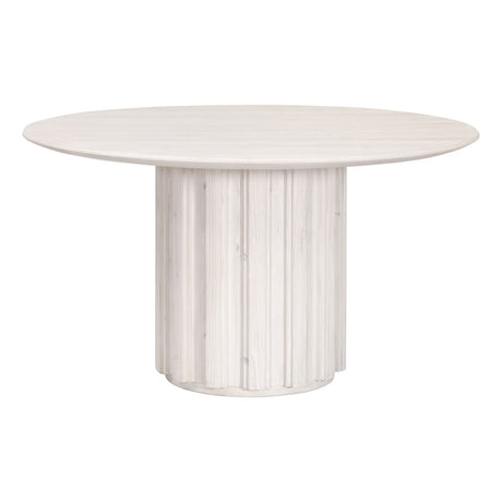 Roma 54" Round Dining Table in White Wash Pine from Essentials For Living - Luna Furniture