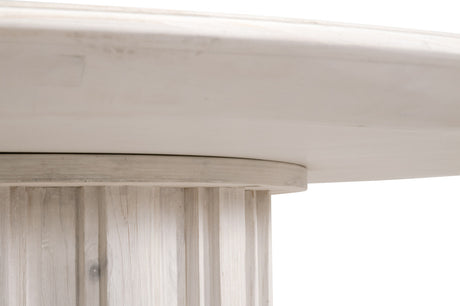 Roma 54" Round Dining Table in White Wash Pine from Essentials For Living - Luna Furniture