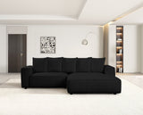 Romeo Black Corduroy RAF Sectional from Happy Homes - Luna Furniture