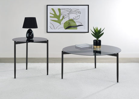 Rosalie Gray 2-Piece Round Coffee and End Table Set from Coaster - Luna Furniture
