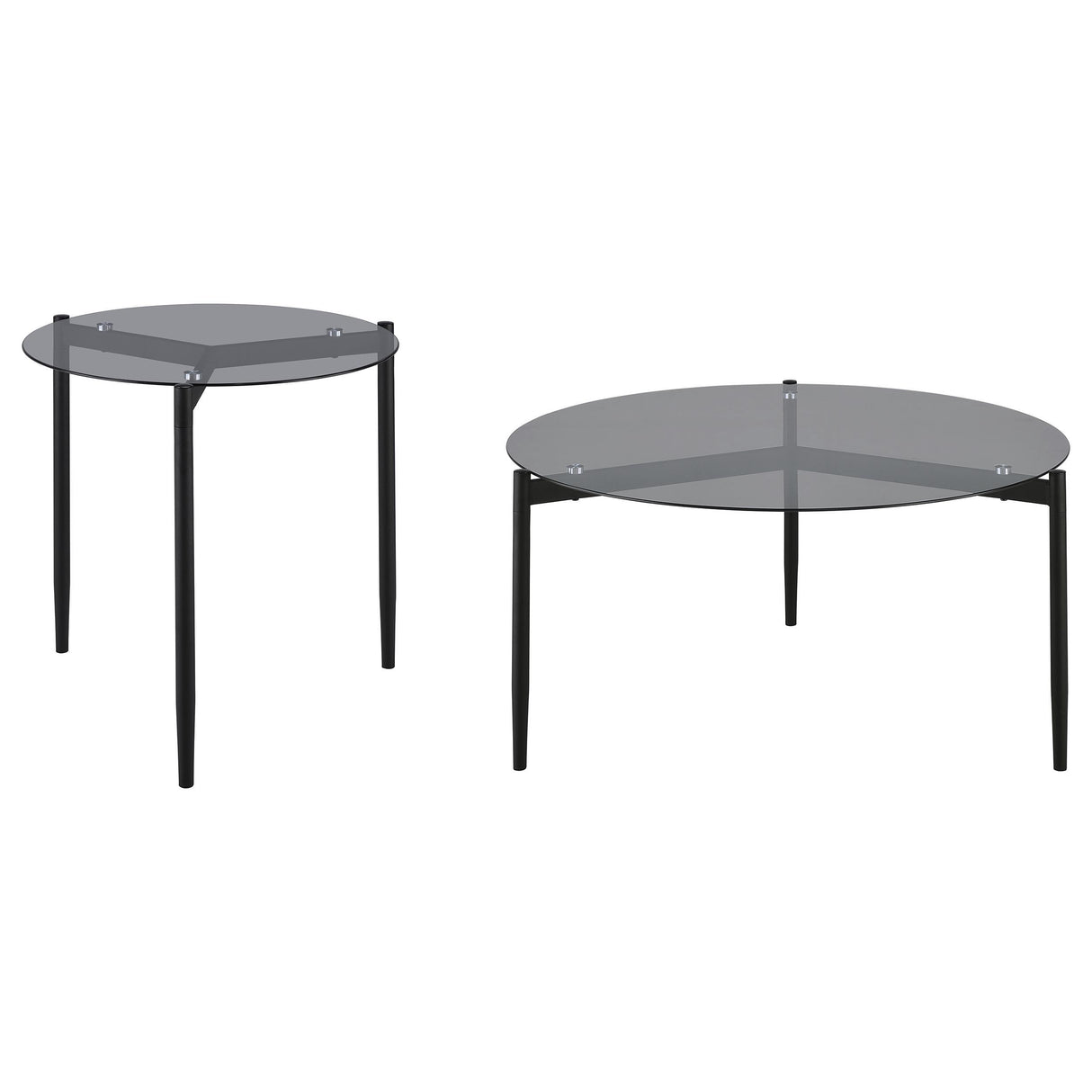 Rosalie Gray 2-Piece Round Coffee and End Table Set from Coaster - Luna Furniture