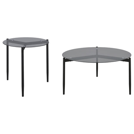 Rosalie Gray 2-Piece Round Coffee and End Table Set from Coaster - Luna Furniture