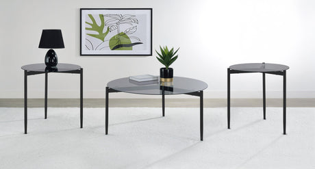Rosalie Gray 3-Piece Round Coffee and End Table Set from Coaster - Luna Furniture
