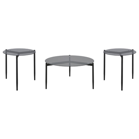 Rosalie Gray 3-Piece Round Coffee and End Table Set from Coaster - Luna Furniture