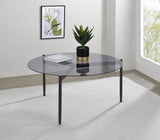 Rosalie Sandy Black Round Smoked Glass Top Coffee Table from Coaster - Luna Furniture