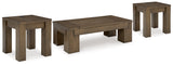 Rosswain Coffee Table with 2 End Tables in Warm Brown from Ashley - Luna Furniture