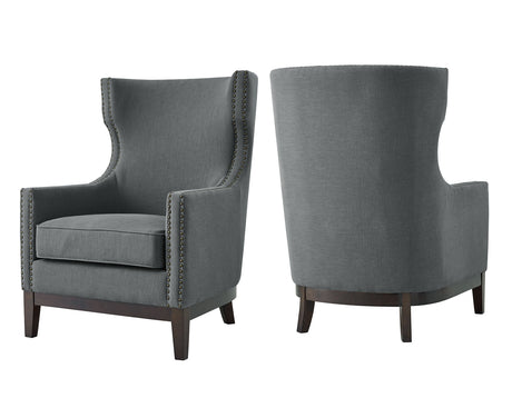 Roswell Gray Wing Back Chair from Steve Silver - Luna Furniture