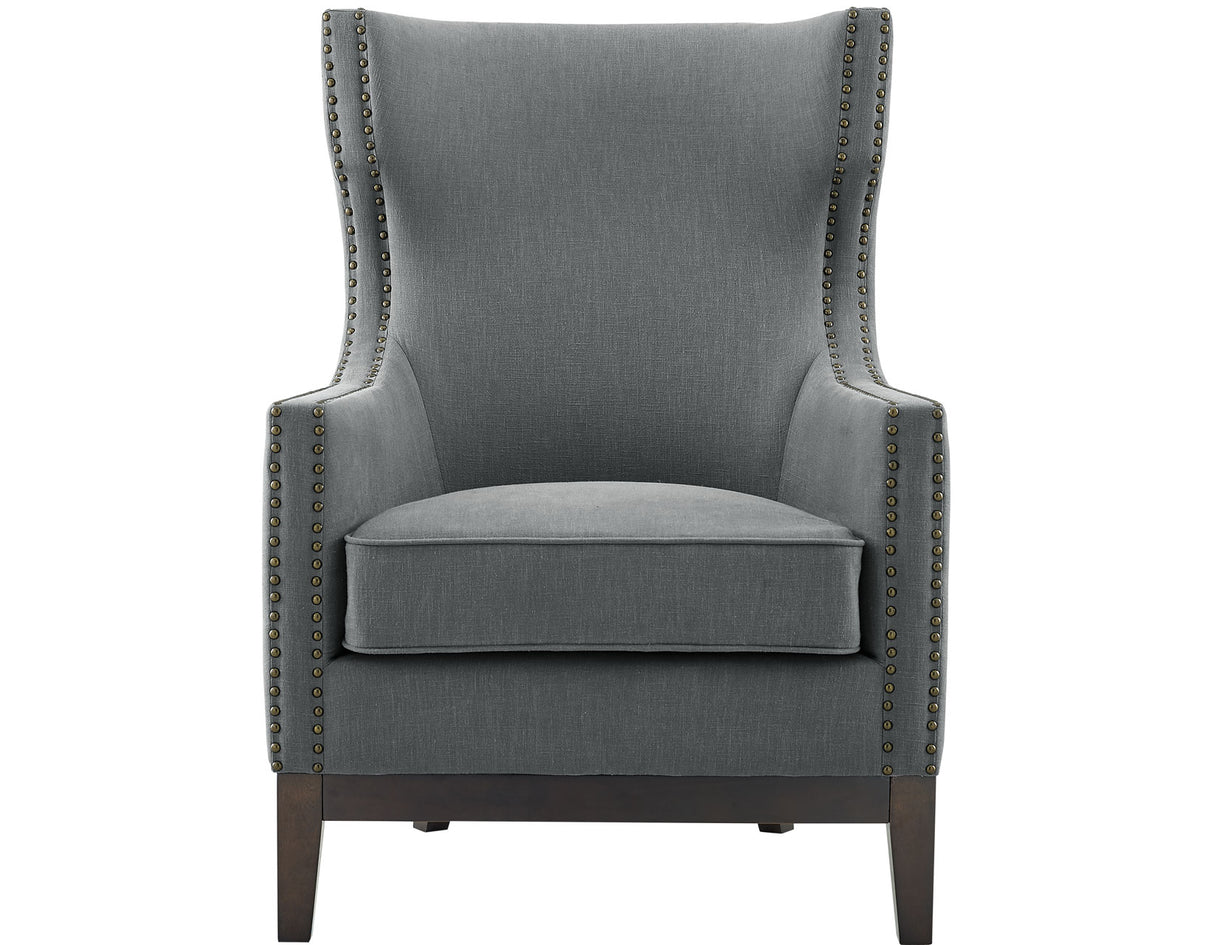 Roswell Gray Wing Back Chair from Steve Silver - Luna Furniture