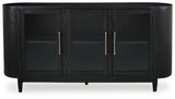 Rowanbeck Dining Table and 4 Chairs with Storage in Black from Ashley Furniture - Luna Furniture
