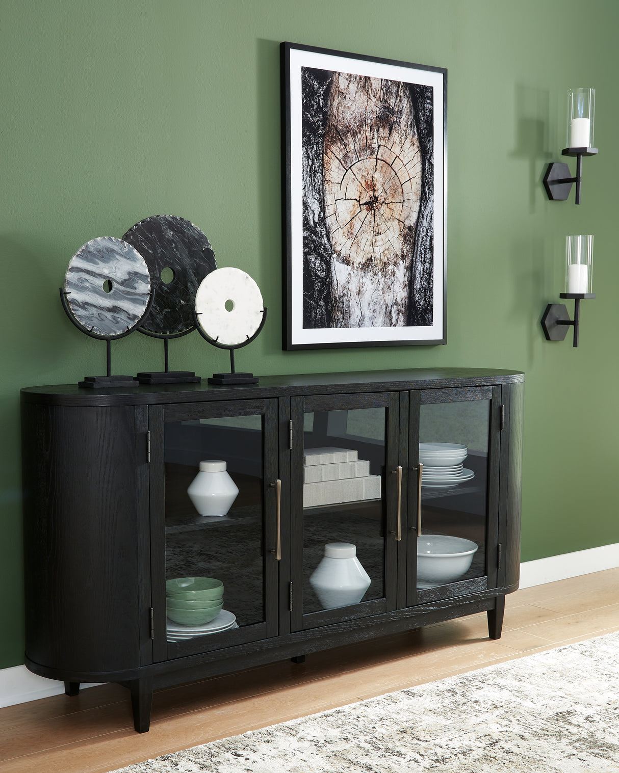 Rowanbeck Dining Table and 4 Chairs with Storage in Black from Ashley Furniture - Luna Furniture