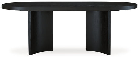 Rowanbeck Dining Table and 4 Chairs with Storage in Black from Ashley - Luna Furniture