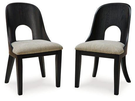 Rowanbeck Dining Table and 6 Chairs with Storage in Black from Ashley - Luna Furniture