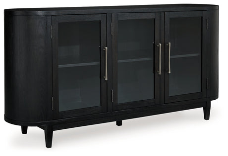 Rowanbeck Dining Table and 6 Chairs with Storage in Black from Ashley - Luna Furniture