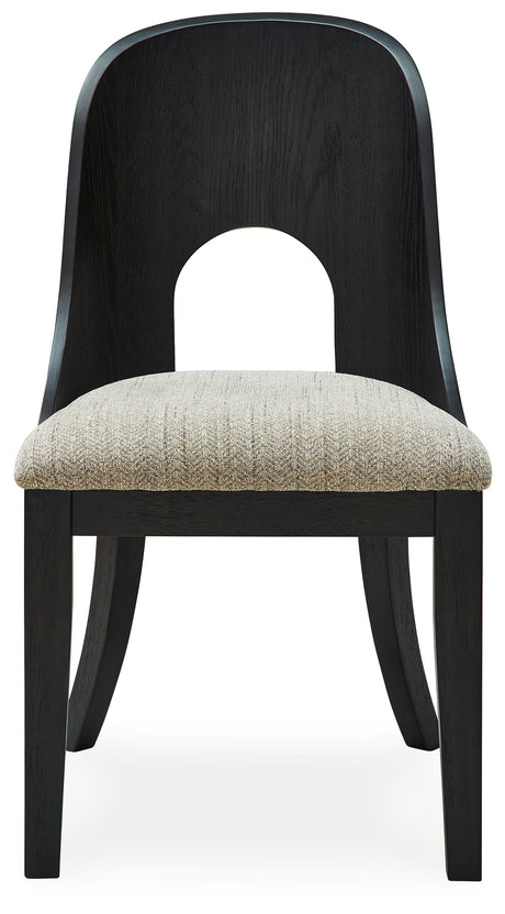 Rowanbeck Dining Table and 6 Chairs with Storage in Black from Ashley - Luna Furniture