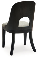 Rowanbeck Dining Table and 6 Chairs with Storage in Black from Ashley Furniture - Luna Furniture