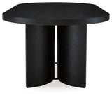 Rowanbeck Dining Table and 6 Chairs with Storage in Black from Ashley Furniture - Luna Furniture