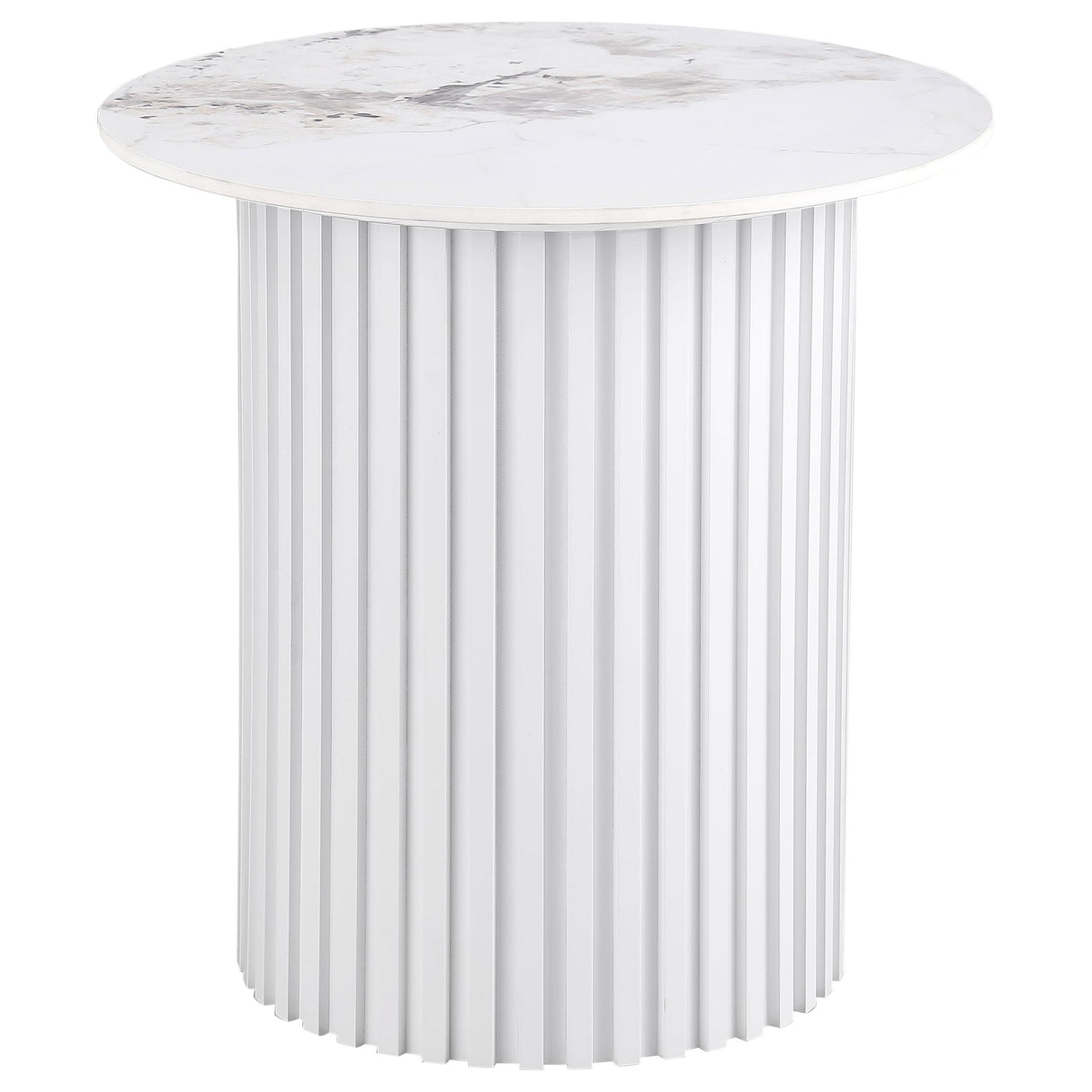 Rowena White 3-Piece Faux Marble Coffee and End Table Set from Coaster - Luna Furniture