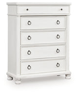 Rowlenstown Antique White Chest of Drawers from Ashley - Luna Furniture
