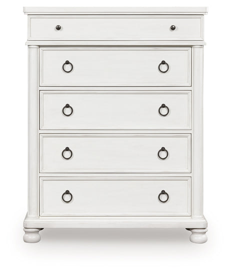 Rowlenstown Antique White Chest of Drawers from Ashley - Luna Furniture